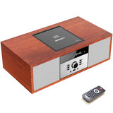 Nostalgic Bluetooth Stereo System for Home, Vintage Micro HiFi Systems CD Player,with Bluetooth Audio Streaming,FM Radio,USB Port,Aux-in,Earphone