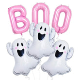 Halloween Balloon Set Pink BOO Foil Balloons for Spooky Birthday Party Decorations