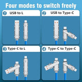 2 Pack USB C to C Cable 5ft-Fast Charger-Chubby Silicone 4 in 1 USB C Charging Cable USB A/Type C to Multi-Charger Cables & Data Sync,480Mbps for