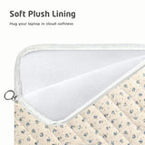 Cute Laptop Sleeve 13-15 Inch Laptop Accessories Aesthetic Quilted Computer Bag With Flower Puffy Printing For Macbook