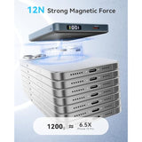 0.5‘’ Magsafe Portable Charger Qi2 Certified 15W Magnetic Battery Pack, 10000Mah Power Bank Slim 20W Usb C Fast Charging Powerbank For Iphone 17 Pro Max/Air/16/15/14/13/12 Series Only,Grey
