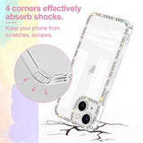 Compatible With Iphone 14 Case Clear Bling Diamond Rhinestone Cute For Girls Women Girly Case Glitter Shiny Sparkle Bumper Design Soft Silicone Luxury Fashion Protective 3D Phone Case