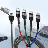 3M/10Ft 6 In 1 Multi Usb Universal Phone Charging Cable?Usb A/Type C To Lightning*2+Type C+Micro Usb Nylon Braided Sync Charger Cord Adapter For Android/Iphone/Ios/Samsung/Huawei-Uber Signs For Car