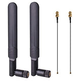 2 X 8Dbi Wifi Rp-Sma Male Antenna 2.4Ghz 5.8Ghz Dual Band +2 X 15Cm U.Fl/Ipex To Rp-Sma Female Pigtail Cable For Mini Pcie Card Wireless Routers, Pc Desktop, Repeater, Fpv Uav Drone And Ps4 Build