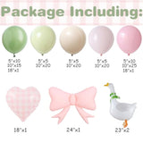 One Silly Goose Balloon Arch Kit With Walking Silly Goose And Gingham Foil Balloons For Farm Animal Goose Themed Birthday Baby Shower Decoration