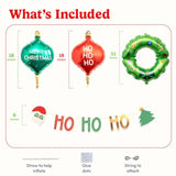 Merry Christmas Banner | Christmas Balloons Santa Ornament Balloons | Christmas Decoration For Xmas Party Supplies | Xmas Indoor Hanging For Home & Party Decorations