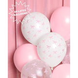 24Pack Pink Bow Latex Balloons 12-Inch Bachelorette Birthday Party Decor