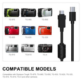 Replacement USB C to CB-USB5 CB-USB6 Data Transfer Cable Cord Compatible with Olympus Tough TG-870, TG-860, TG-850, TG-830, TG-820, TG-320, TG-810,