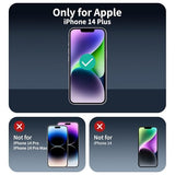 3+3+1-Pack, Privacy Screen Protector and Camera Lens Protector for iPhone 14 Plus with Back Tempered Glass Film, Anti-Spy, Dark Private Black