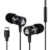 Klim Fusion Earbuds With Microphone + Long-Lasting Wired Ear Buds - Innovative: In-Ear With Memory Foam + Earphones With Mic And Usb-C - New 2022 Version (Black - Usb-C) (Renewed)