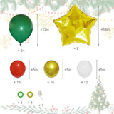 122pcs Christmas Tree Balloon Arch Kit Latex Garland Gold Balloons Party