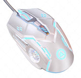Silent Click Mouse, Gaming Mouse Wired, 6 Button, 4 Adjustable Dpi Upto 3200 Dpi, Rgb Lighting, Compatibility For Pc/Laptop/Mac, Wired Mouse Used For Games And Office (White)