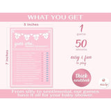 Baby Shower Games For Girl, 50 Pcs Pink Mommy Or Daddy Guess Who Game, Fun Activity Cards, Ideas
