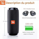 TG Portable Bluetooth Speaker, IPX4 Waterproof Wireless Speaker with Subwoofer, 10W Stereo Pairing, Mini Loud Speaker for Biking & Traveling,