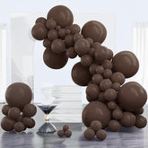 Dark Brown Balloon Arch Kit: Neutral Coffee Garland, Fall Party Decor