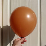 Retro Cocoa Brown Balloons 100Pcs Mixed Sizes Dark Orange Balloons for Christmas Thanksgiving Party