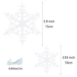 White Snowflake Garland Felt Banner Winter Garland Snow Banner Christmas Snowflakes Holiday Party Decorations Pack Of 2