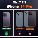 SHIELDON Wallet Case for iPhone 14 Pro 5G 2022, Genuine Leather Case with RFID Blocking Credit Card Holder Folio Magnetic Stand Shockproof Cover Compatible with iPhone 14 Pro 6.1" - Black