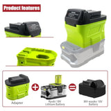 Adapter For Ryobi 18V Battery, Convert To Replace For Milwaukee M18 18V Lithium Battery For Milwaukee M18 18V Power Tools(Ryb18Ml Adapter Not Battery)