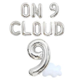 Gold On Cloud 9 Party Invite, 9 Year Old Girl, For Girls,9Th Birthday Decorations, On Cloud Nine Decorations,On Cloud 9 Banner, 9Th Birthday Party,