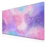 Gaming Pink Mouse Pad Purple Game Mat Big Mouse Pads Desk Mat For Women Computer Mat Pc Gaming Mouse Pad Waterproof Non-Slip Rubber Base 35.4" X 15.7" For Game Office, Starry Sky Cute