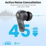 Bluetooth Headphones 5.4 Wireless Earbuds 2-in-1 Case and Phone Stand Noise Cancelling Earbuds Powerful Bass in-Ear Bluetooth 70H Playtime 35dB
