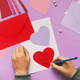 108 Sets Valentine'S Day Envelopes With Heart Shaped Cards 4 X 6 Inch Red Pink And Purple Valentine'S Day Envelopes Blank Heart Greeting Cards For Anniversary Business Exchange