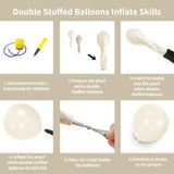 115 Pcs White Pearl Balloons Double Stuffed Garland Kit for Wedding Baby Shower