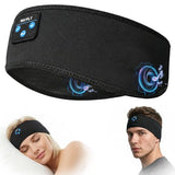 Sleep Headphones for Side Sleepers, Washable Bluetooth Headband with Ultra-Thin Speakers for Reduced Pressure, Yoga, Travel (Black Ink)