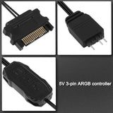 5V 3Pin Argb Controller,Sata Power Supply Argb Light Stripe Remote Controllerb