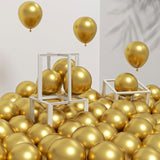 120Pcs 5 Inch Metallic Gold Balloons, Small Chrome Gold Latex Balloons For Graduation Engagement Wedding Birthday Party Decorations