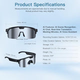 AI Smart Glasses with Camera, 4K Video Recording Sunglasses with Camera, UV400 Polarized, Voice Assistant & 6-Axis EIS Stabilization, Unisex