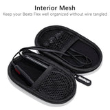 Mini-Portable Case For Beats Flex Wireless Earbuds With Built-In Microphone Earphones, For Apple Earpods Headphones Wired Ear Buds/Samsung Galaxy Wired Earbuds Hard Case For Earphones(Black)