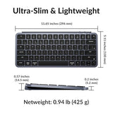 B1 Pro Ultra-Slim Zmk/Launcher Wireless Bluetooth 2.4 Ghz/Wired Connection Keyboard For Mac Windows Linux - Retro Red