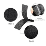 1X4 Inch Hook And Loop Strips With Adhesive - 15 Sets, Strong Back Adhesive Fasten Mounting Tape For Home Or Office Use - Instead Of Holes And Screws, Black