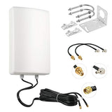 11Dbi High Gain 4G Lte 5G Waterproof Dual Polarized Mimo Antenna With Dual 5 Meter Cable Sma/Ts9 Connector For Netgear Nighthawk M6/M6 Pro, M5/Mr5100, M1/Mr1100, Mifi Mobile Hotspot Router,