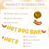 9 Pcs Hotdog Bar Glitter Banner & Hanging Swirls for Sausage Food Party Decor