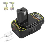 Dm18Rl Battery Adapter Converter With Usb Socket & Type-C Compatible For Dewalt 20V & Milwaukee Mil18 Li-Ion Battery Convert To Ryobi 18V P108 Abp1801 Battery
