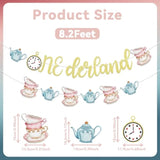 Onederland Banner - Alice In Onederland Decorations, Baby First Birthday Party Banner, Tea Party 1St Birthday Banner, Alice In Onederland Gold Glitter