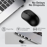 Usb Wireless Mouse Computer Mouse With Usb Nano Receiver For Laptop Pc Mac, 2.4Ghz Cordless Gaming Mice With 4 Buttons, Adjustable 2400 Dpi, Ergonomic Portable Optical Mice For Mac/Tablet/Windows