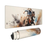 Gaming Mouse Pad, Large Non-Slip Rubber Base Mousepad, Keyboard Mouse Mat, Desk Pad With Stitched Edges, 31.5X11.8Inch, Western Cowboy