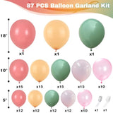 Retro Balloon Arch Kit, 125 Pcs Sage Green, Dusty Pink, Beige, White, Apricot, Blush Pink Latex Balloons For Boho Birthday, Wedding, Baby Shower Party Decor
