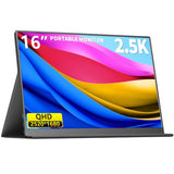 Portable Monitor, 16" 2.5K Second Display For Laptop & Console, Usb-C & Hdmi Laptop Screen Extender With Built-In Speakers, Works With Ps5, Xbox, Switch, Ideal For Travel, Home & Office