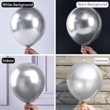 Metallic Silver Balloons 100 Pcs 12 Inch Chrome Silver Latex Helium Balloons For Graduation New Year Wedding Baby Shower Gender Reveal Bachelorette Birthday Party Decorations Silver-G102