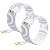 Costyle USB Extension Cable White 15ft, 2 Pack USB 2.0 Extender Cable Type A Male to A Female Extension Cable Long USB Extension Cord for Mouse, Keyboard, Flash Drive, Camera,Printer-White