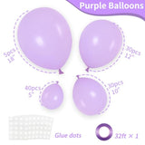 105pcs Lavender Balloons in 4 Sizes for Garland, Birthday, Baby Shower & Wedding Decor
