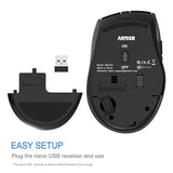 Wireless Mouse, 2.4G Usb Wireless Ergonomic Optical Mouse, With Nano Usb Receiver Silent Clicking Side Switch Buttons For Computer/Desktop/Pc/Laptop And Windows 11/10 Rechargeable Battery