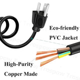 8.2Ft Power Cord Replacement For Lifepro Rumblex 4D Turbo 3D Waver Press Vibration Plate Exercise Machine 3 Prong Power Cord Ac Cable