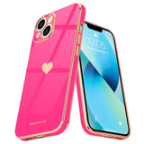 iPhone 13 Case for Women Cute Heart Bling Soft Shockproof Cover Pink