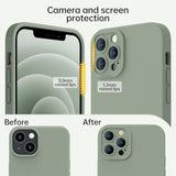 iPhone 13 Pro Max Magnetic Silicone Case with Screen Protector Porcelain Blue